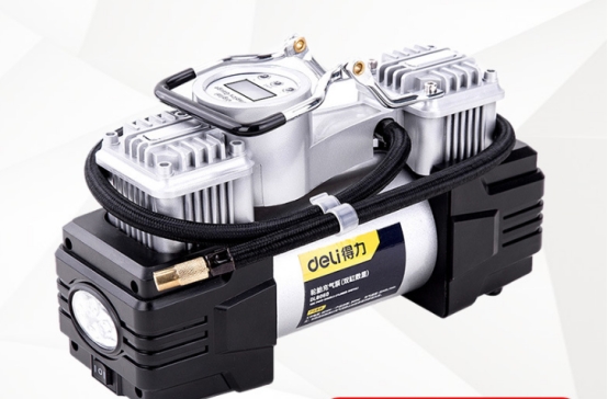 得力充气泵两用,得力双缸充气泵设置胎压