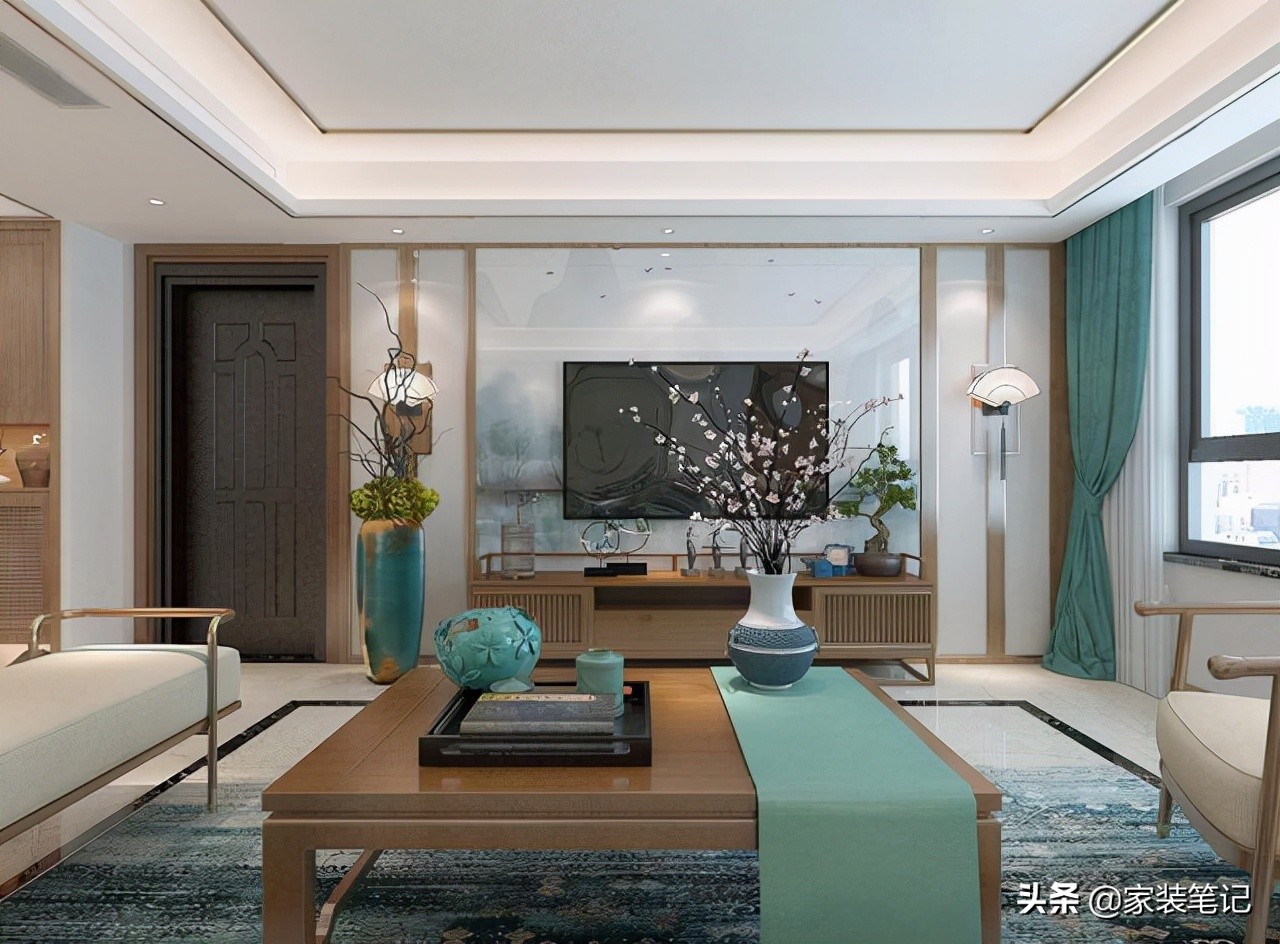 十大经典客厅设计,中式客厅吊顶效果图大全2021款