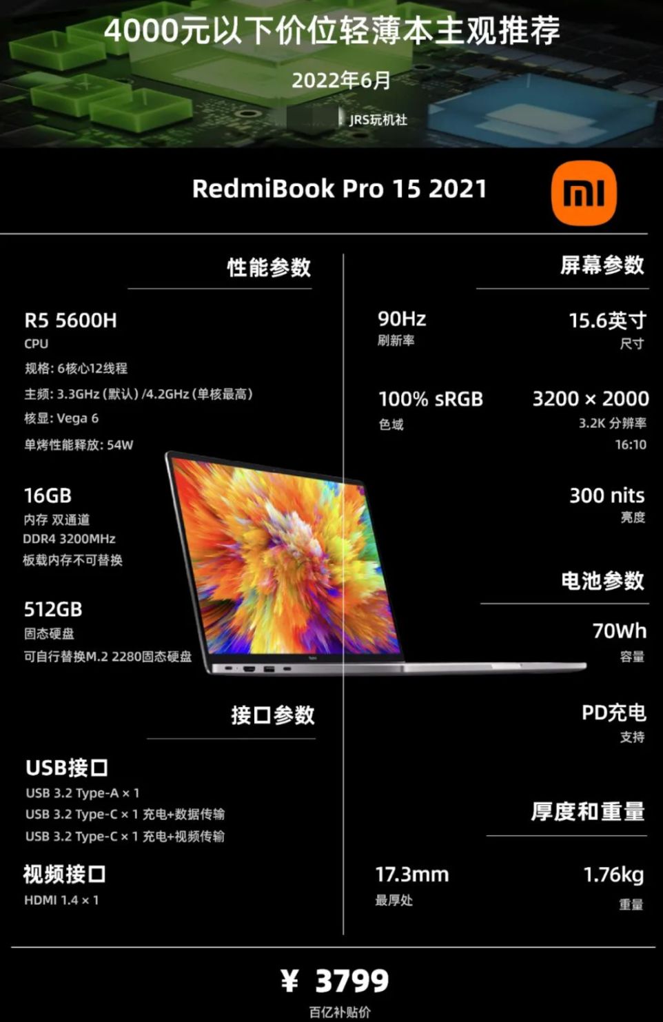 22年6·18|轻薄笔记本电脑(办公/学习)主观选购推荐