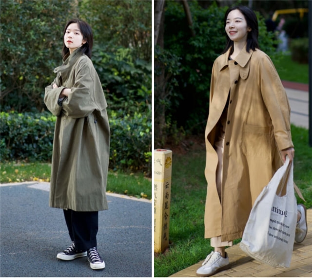 春天一件短风衣的搭配开衫,春天风衣里面搭配什么衣服学生