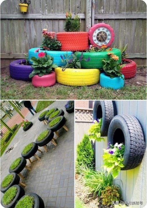 别墅庭院创意藤床,农村新型庭院花园设计图