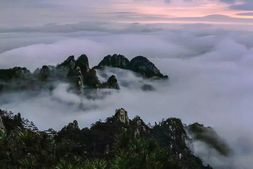 黄山日出自然人文地理摄影,黄山冬雪冬景