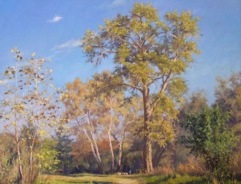 光影很强的油画风景,这油画太美了把光影画到了极致