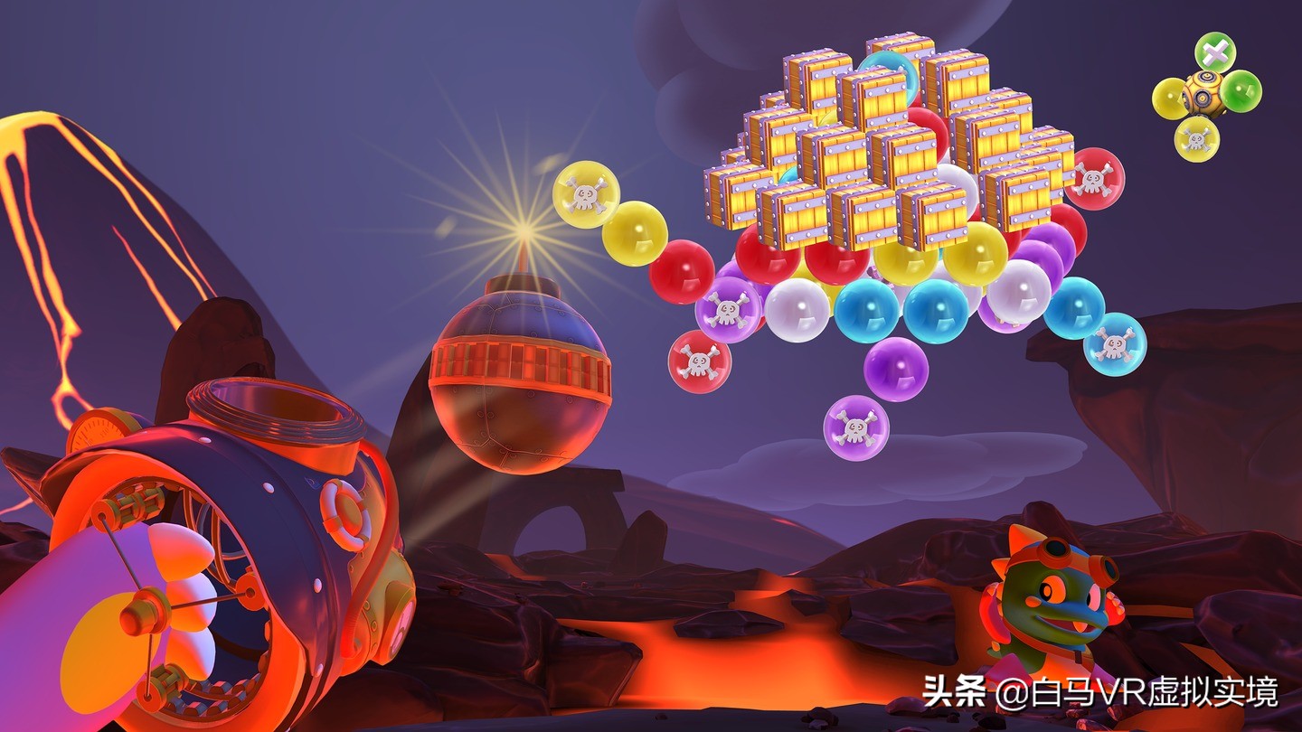 在VR中瞄准射击和*破爆**-泡泡龙VR