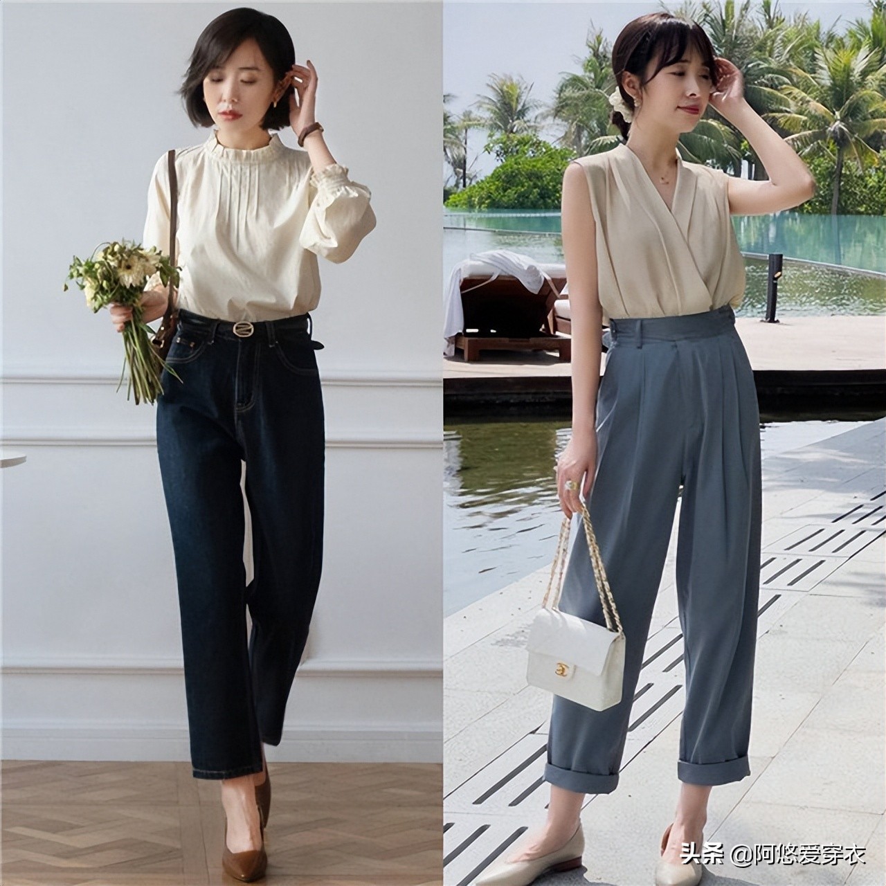 九分裤牛仔阔腿裤秋冬,显瘦阔腿裤推荐冬季九分裤