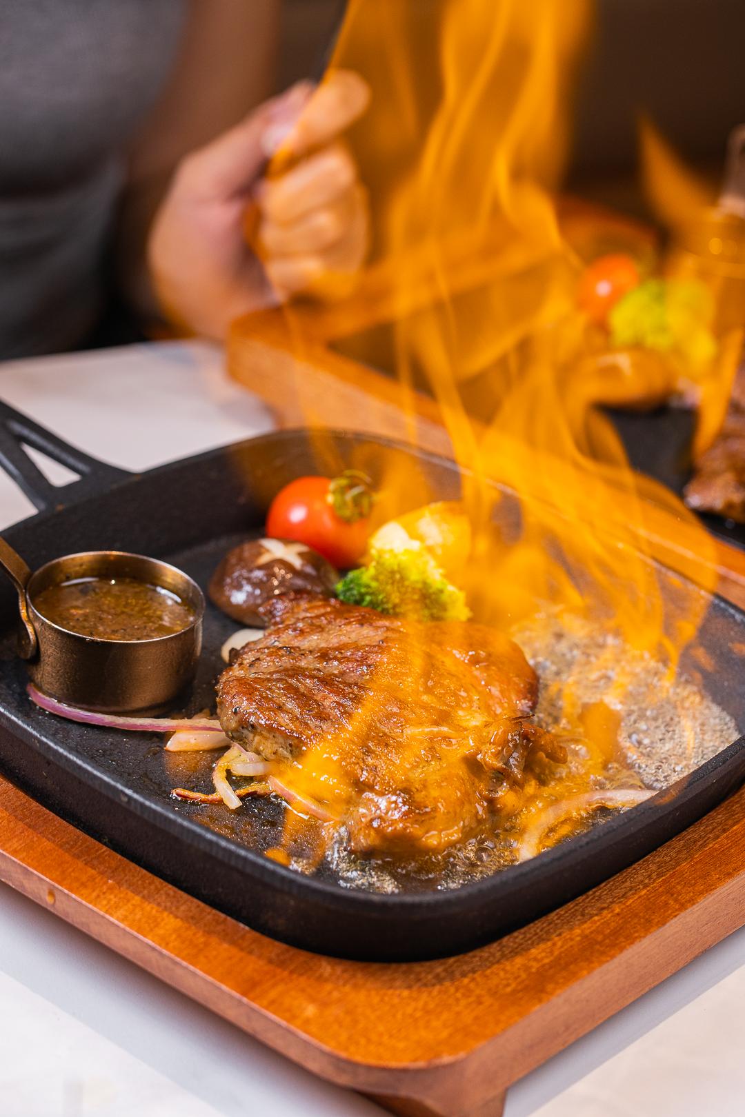 原切火焰牛扒,火焰海盐烧牛扒优惠团购