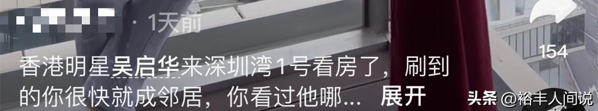 吴启华深圳湾1号,港星吴启华深圳买房