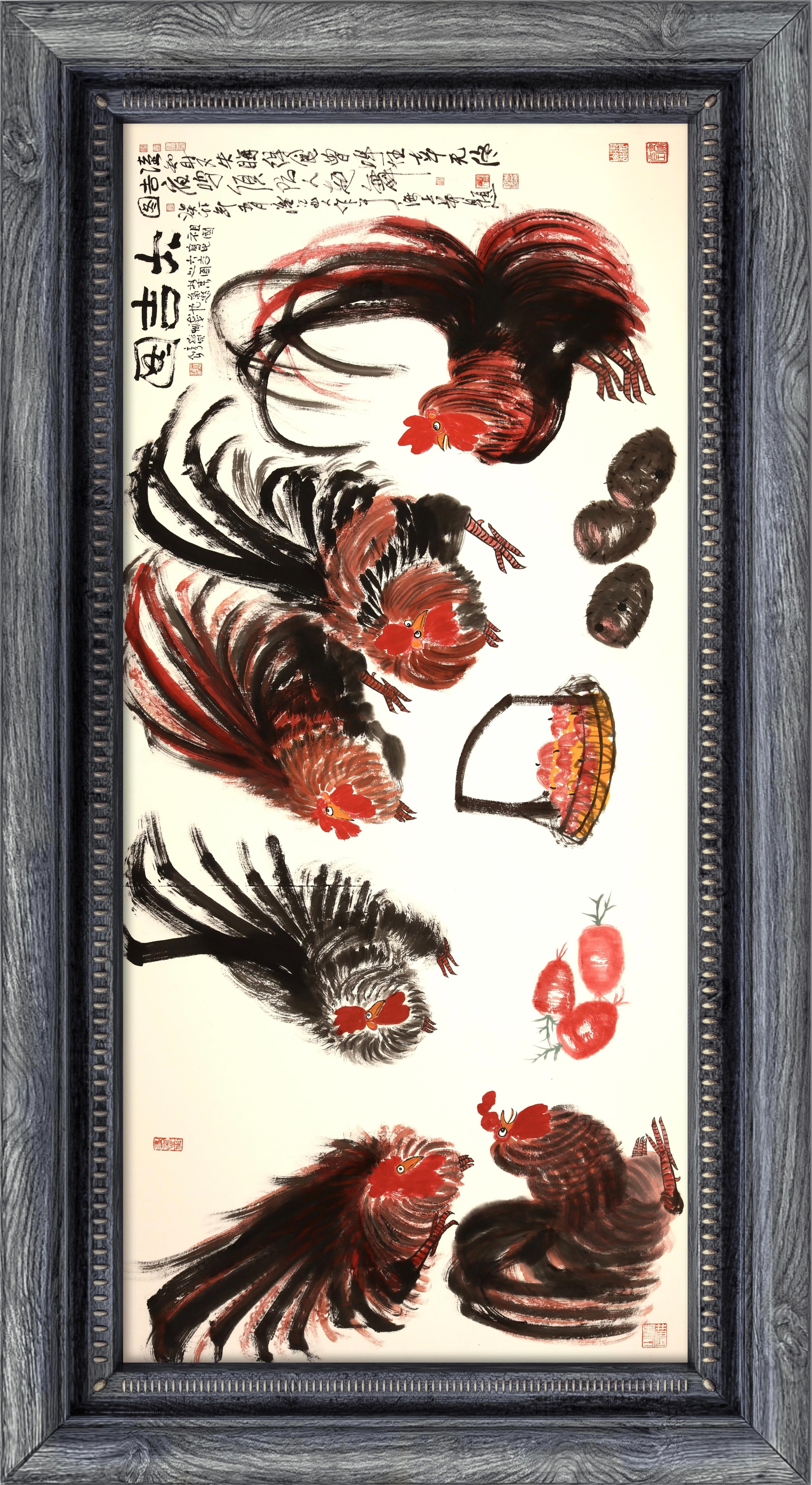 《鸡家族的故事》—朱祖国写意画的中国亮度