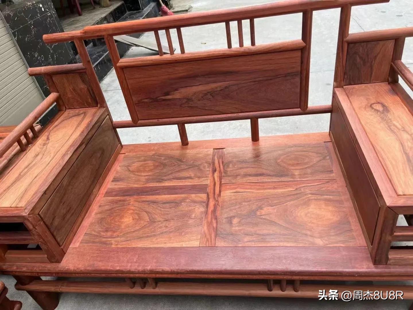 缅甸花梨大果紫檀加大加厚沙发,缅甸花梨黑红老料步步高沙发