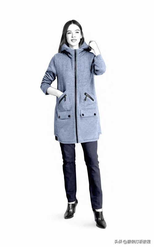 服装设计格子大衣款式图,服装设计风衣效果图