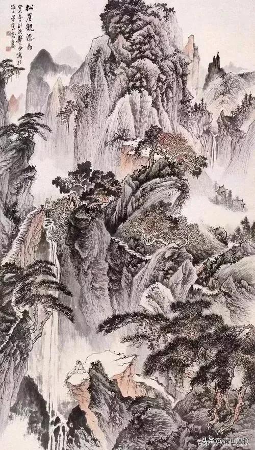 竖幅山水画图片大全精品,陈学良山水画精品欣赏40幅