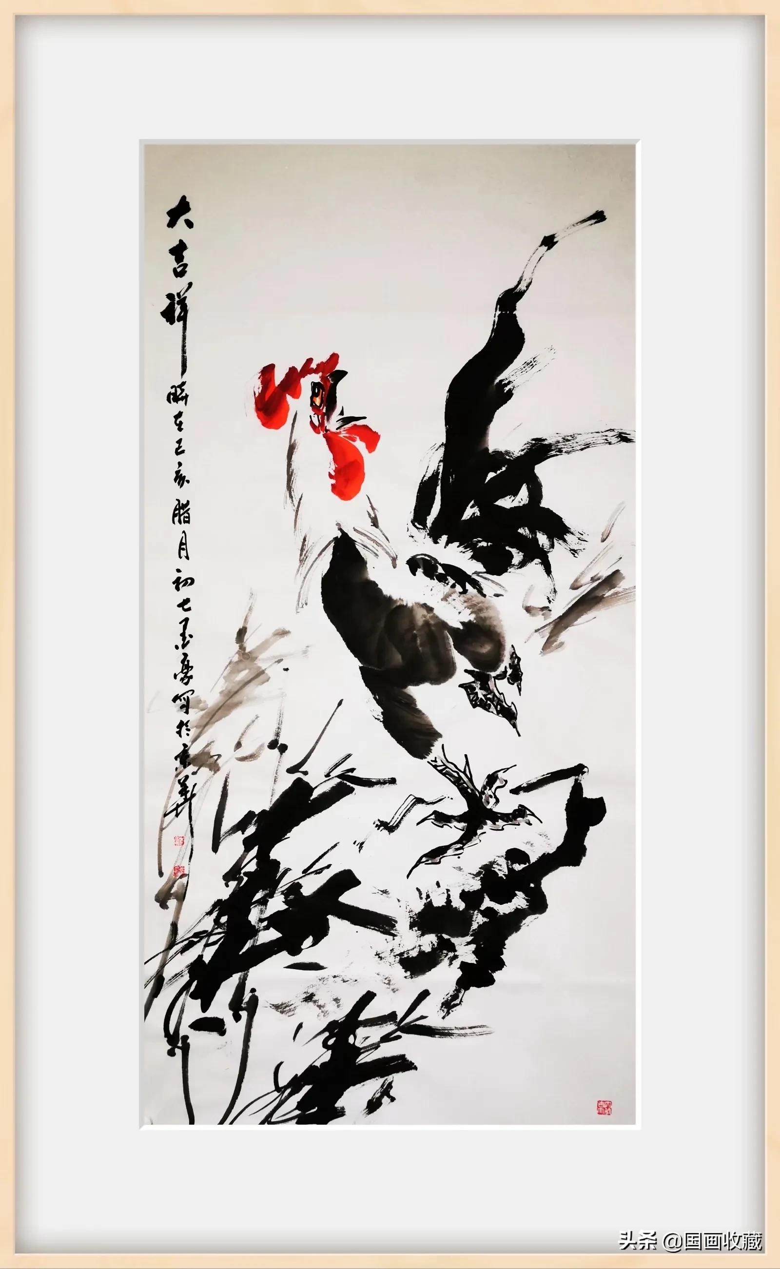 墨豪画鸡高清大图,墨豪画鸡创意作品