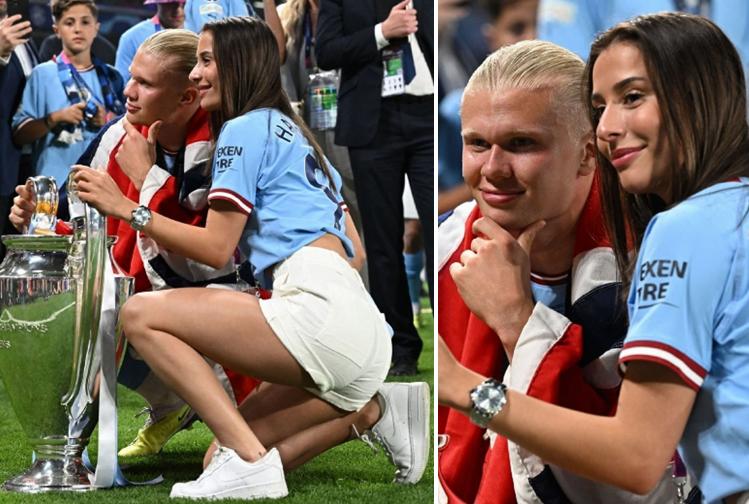 哈兰德与女友出席活动,哈兰德女友的颜值