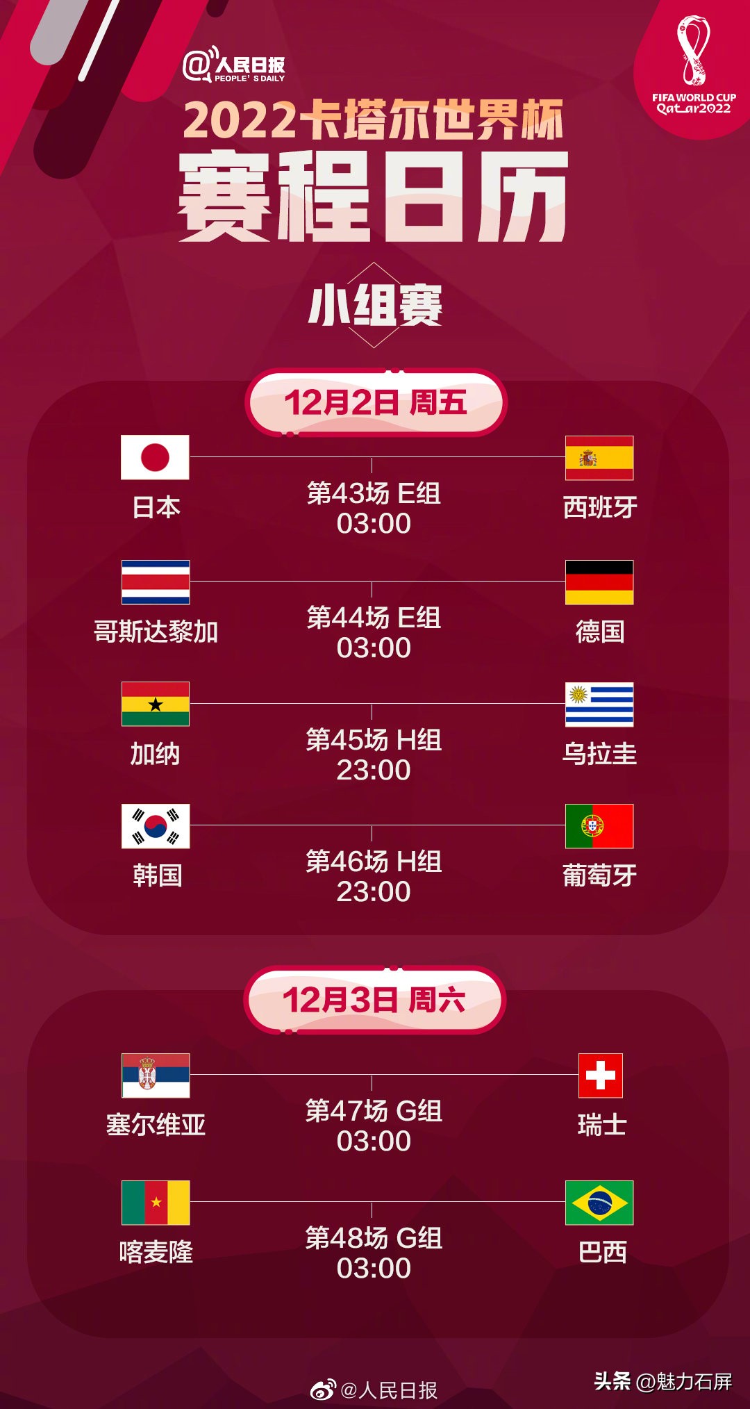 2022年卡塔尔世界杯赛程公布,2022卡塔尔世界杯赛程时间表