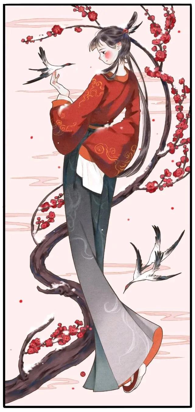 q版古风少女萌图背影,古风q版人物壁纸