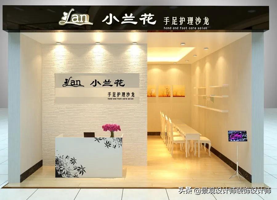 美甲店橱窗设计图片,80平米美甲店设计风格