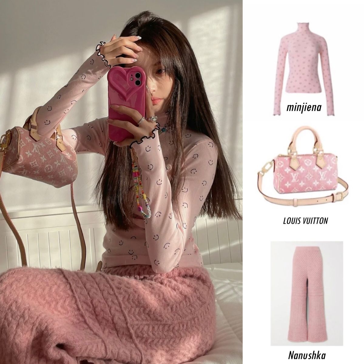 林小宅一身休闲装不失少女心,林小宅牛仔裤穿搭