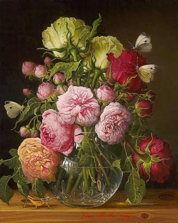 有关爱情的花鸟油画作品,北欧轻奢风格油画作品