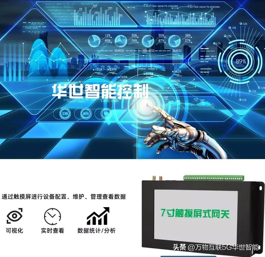 7寸高清触摸屏支持终端化配置和网络节点边缘计算MQTT千兆5G网关