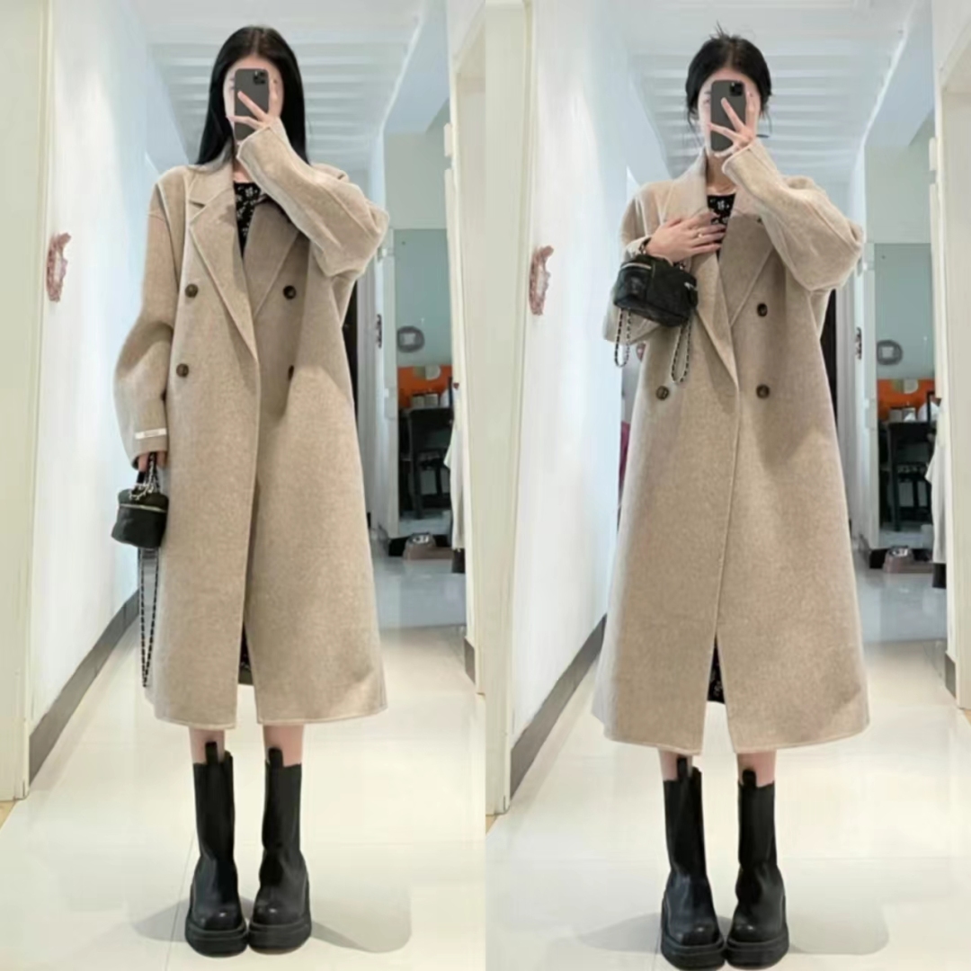 燕麦色大衣内搭什么颜色毛衣,燕麦色大衣高级穿搭图片