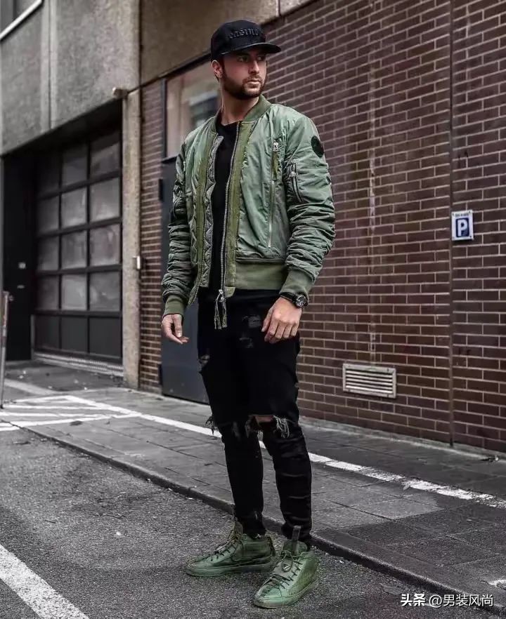 冬季军绿色夹克外套男士,军绿色夹克外套怎么搭配女