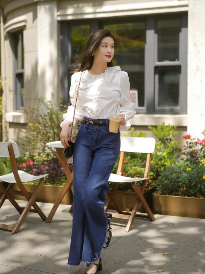 150小个子显高穿搭阔腿裤女,小个子如何选择阔腿裤显瘦显腿长