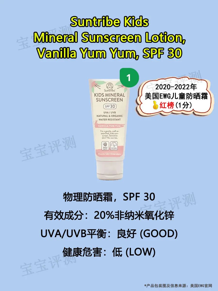 2021防晒霜儿童排名第一名,儿童防晒霜测评推荐spf50