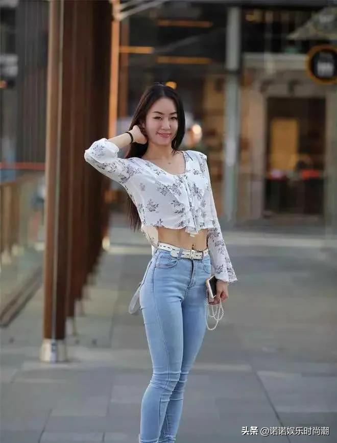 雪纺衫搭配牛仔裤穿搭图片,雪纺衫上衣搭配阔腿牛仔裤