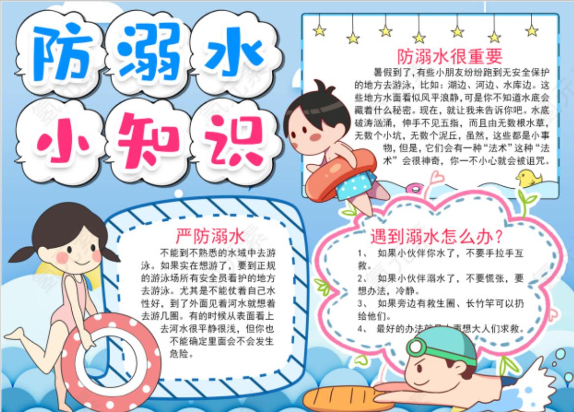 中小学生防溺水手抄报内容,中小学生防溺水手抄报