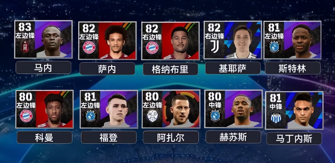 实况足球21版本中锋推荐,2023实况足球球员强度排行前锋