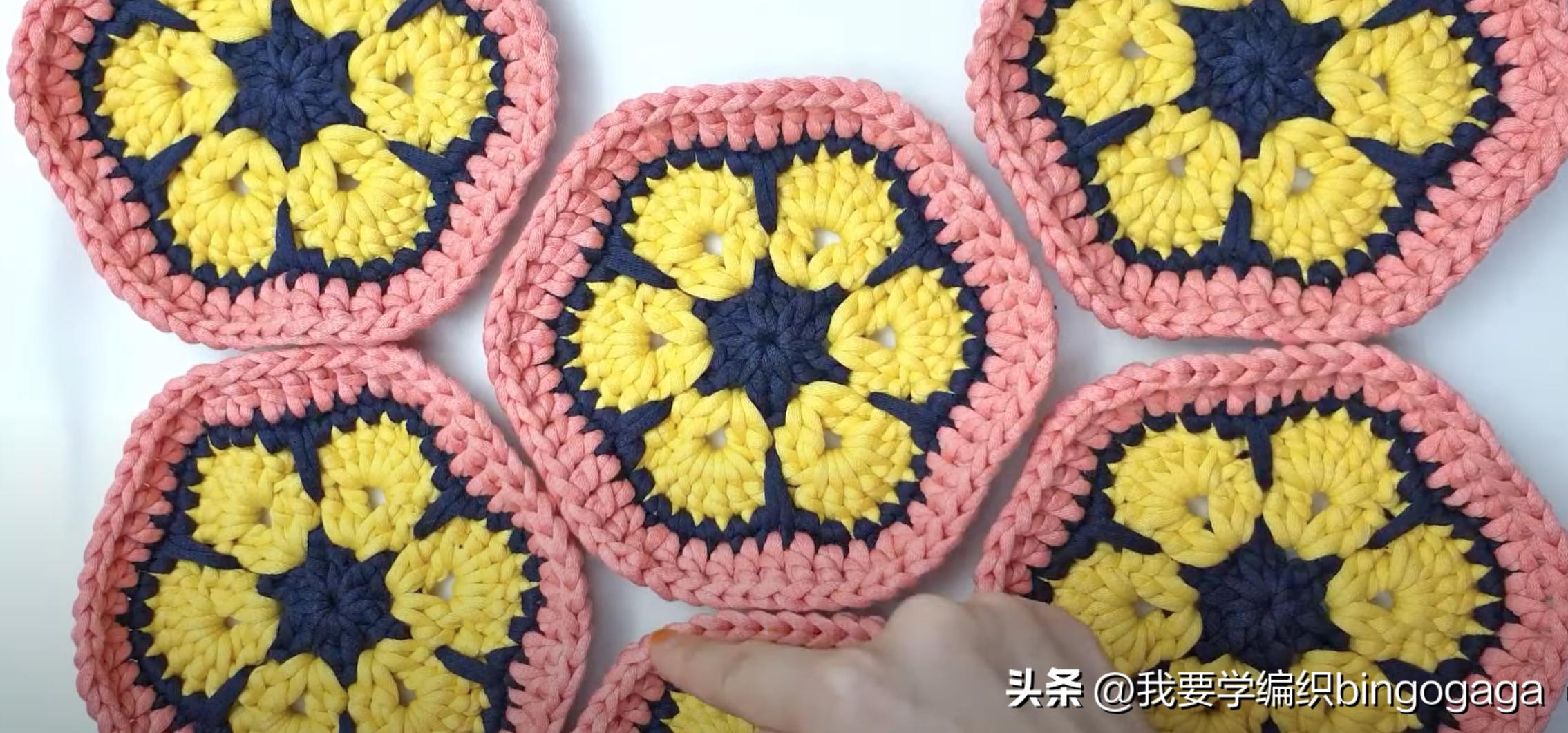 祖母方格小包包拼接编织教程,方形镂空小花包编织教程