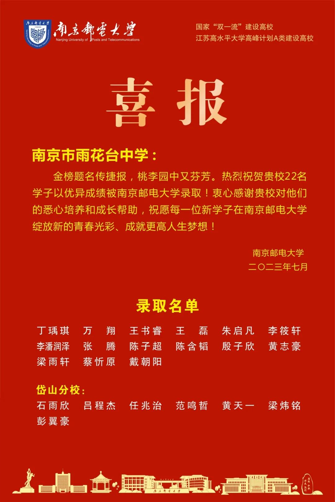 金中河西2020年高考喜报,九中和金中河西