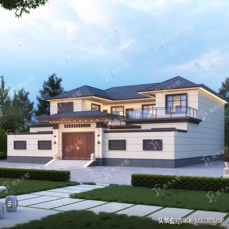 三层中式四合院别墅全套设计图,三层现代中式四合院别墅设计图