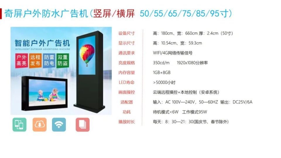 壁挂式触摸屏广告机,奇屏电梯投影广告机