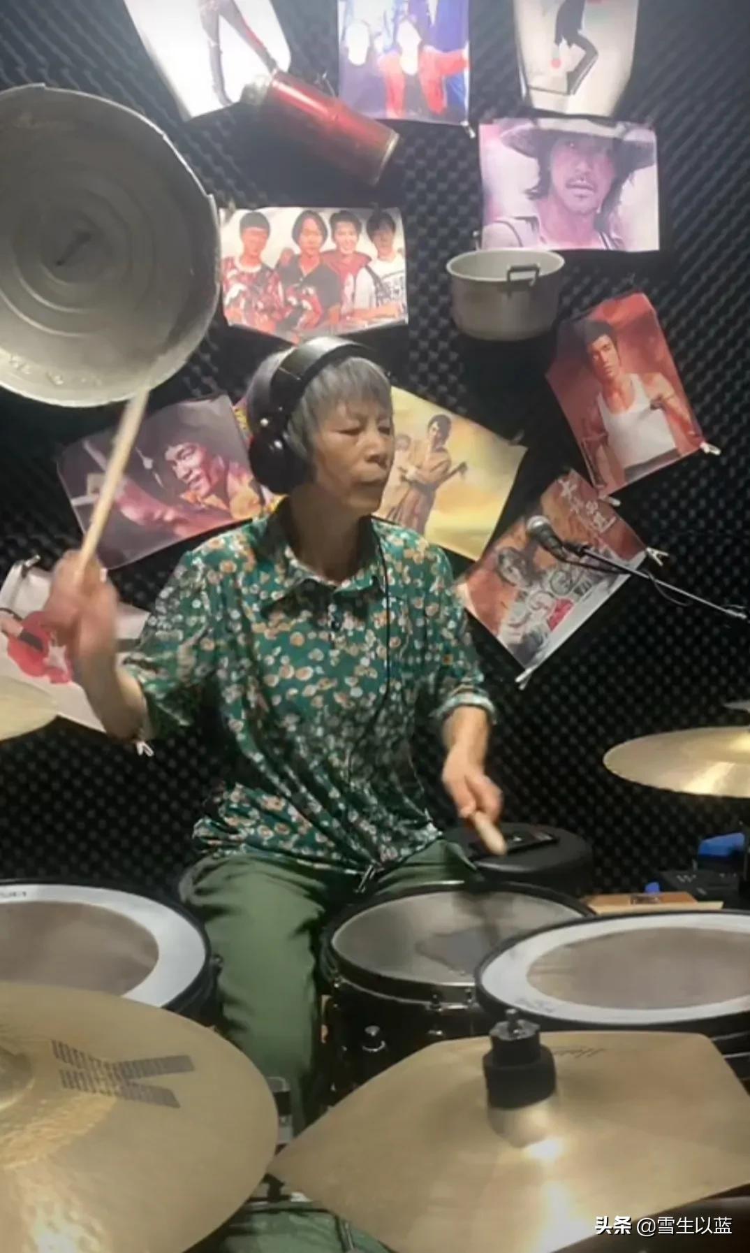 70岁老奶奶架子鼓基本功,70岁奶奶在敲架子鼓