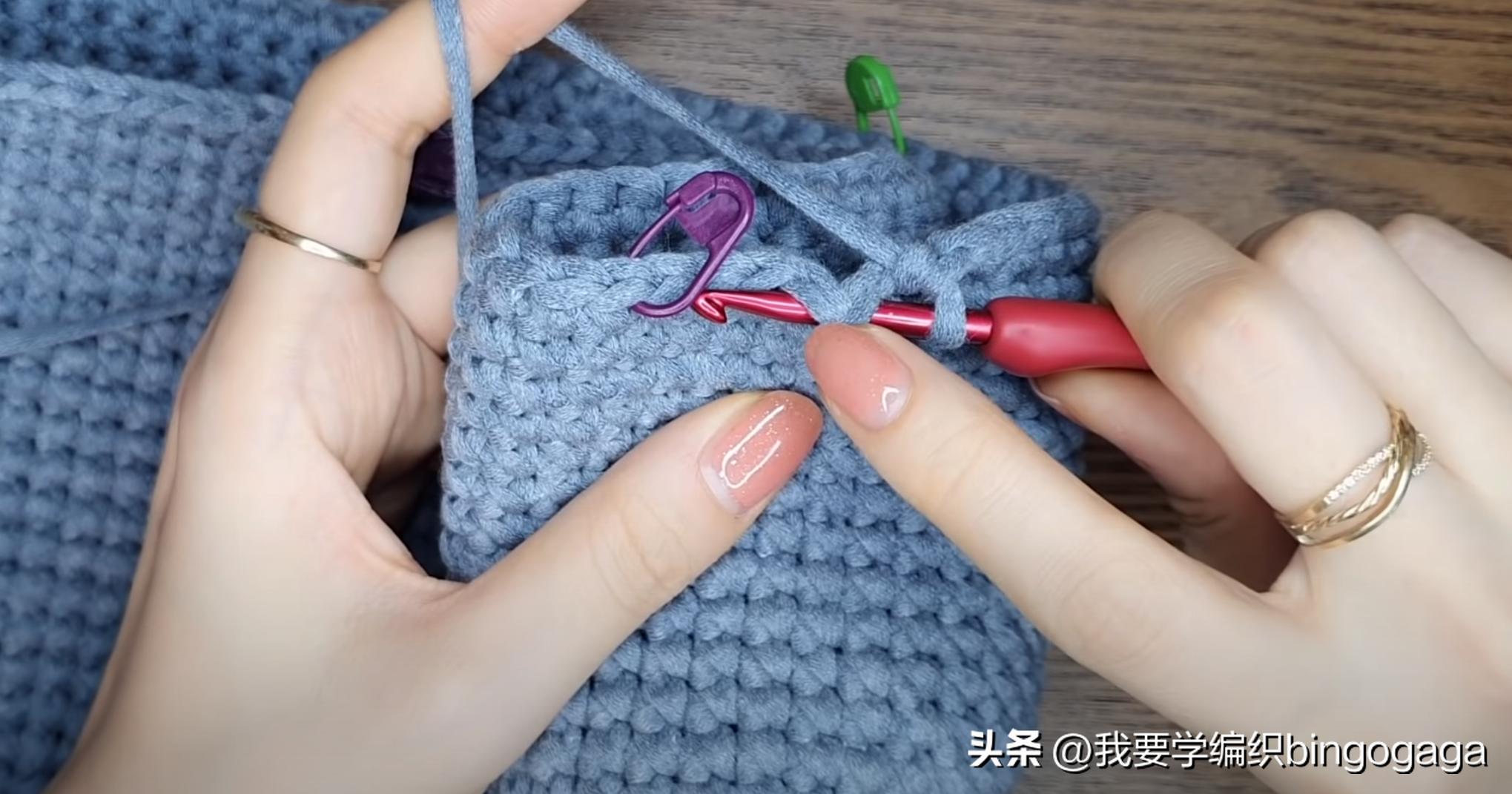 夏季包包钩织教程腋下包,钩包教程简单腋下包