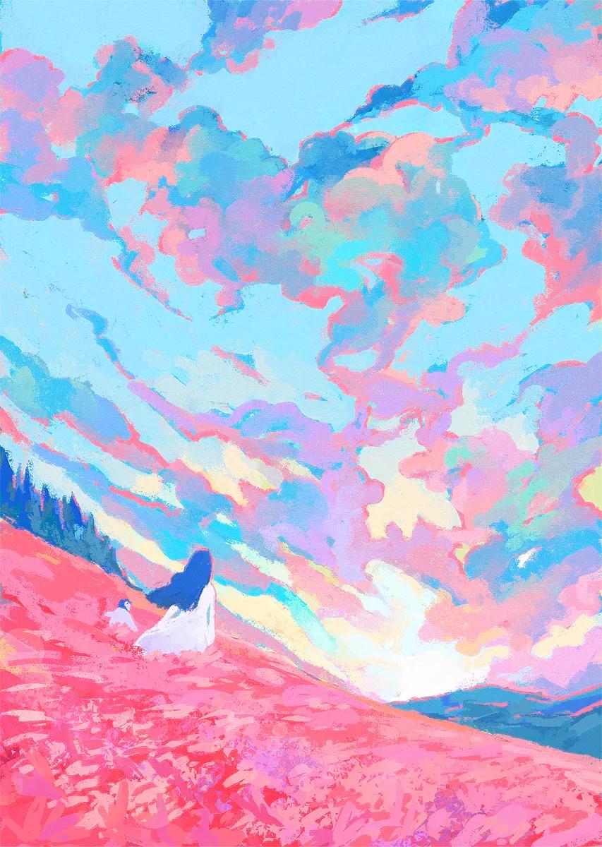 治愈风格壁纸,壁纸女生治愈可爱油画