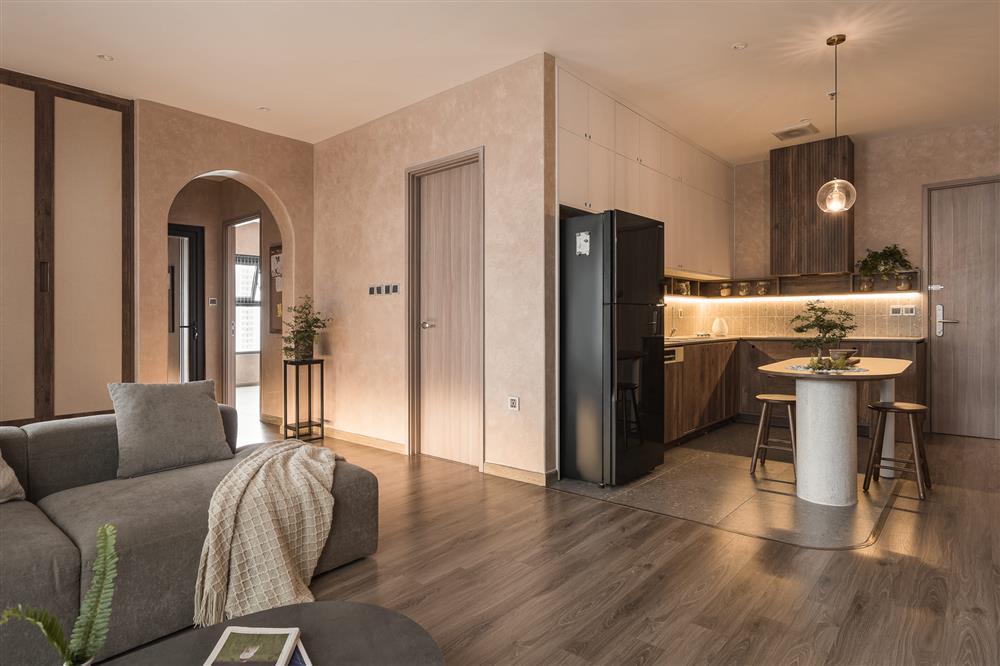 沙发不靠墙收纳柜,沙发收纳加电视背景墙收纳