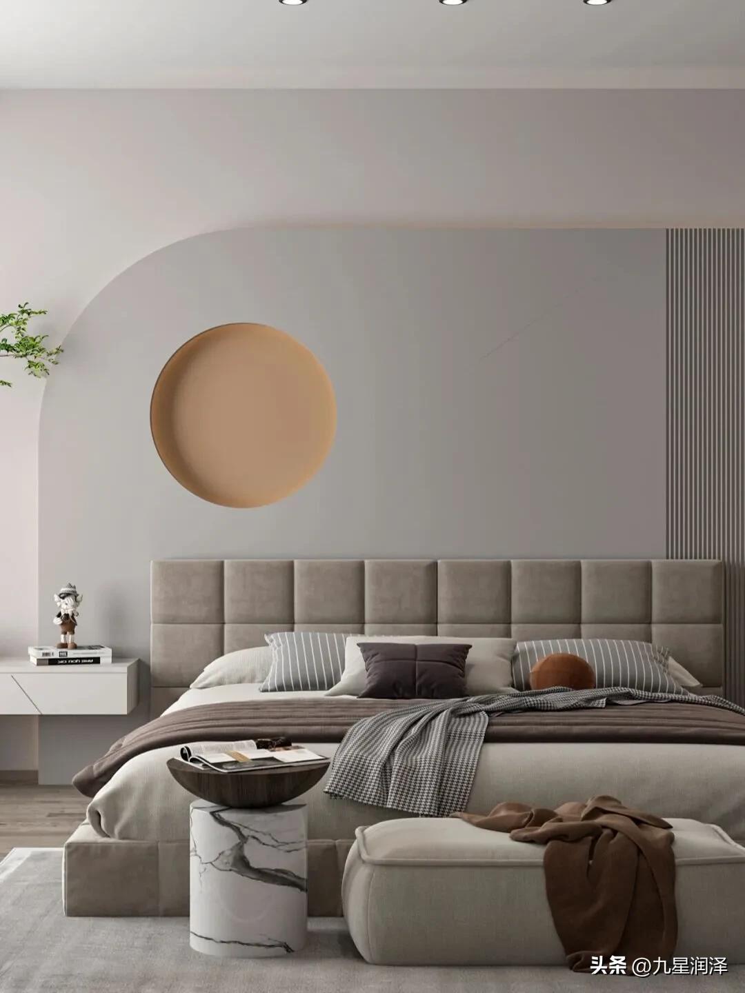 集成墙板床头背景墙装修效果图,床头乳胶漆背景墙装修效果图