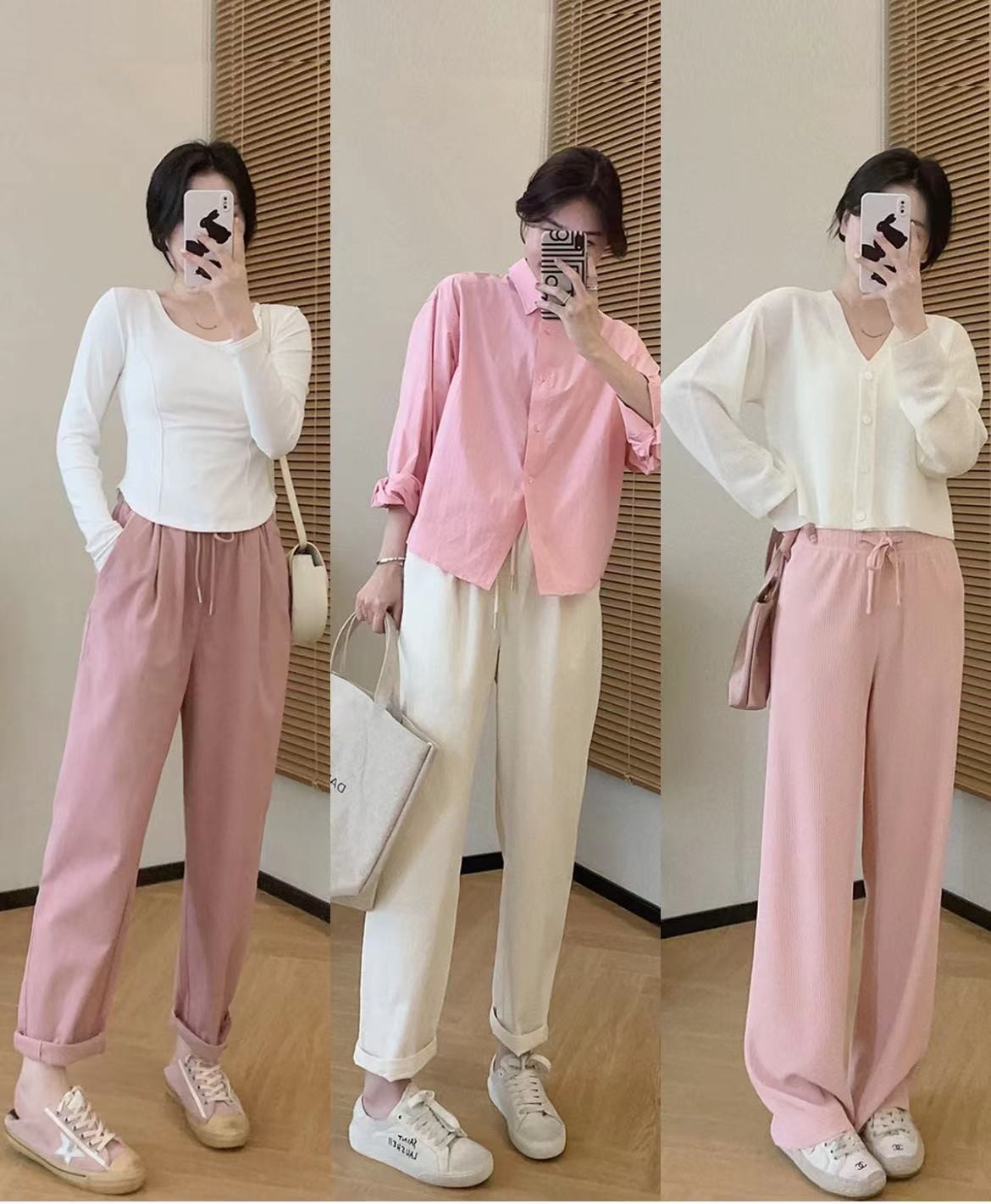 夏日超平价粉色系搭配少女心爆棚,春天穿搭中性风粉色