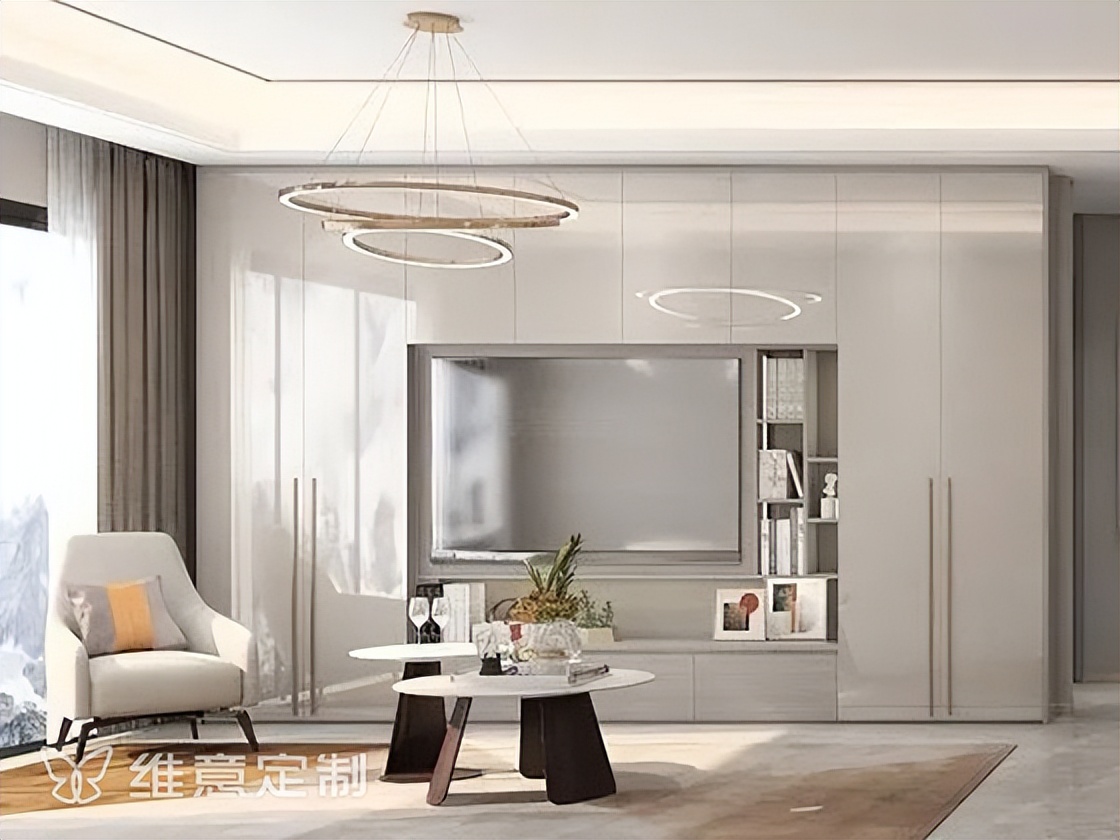 维意定制电视柜效果图,维意定制满墙电视柜