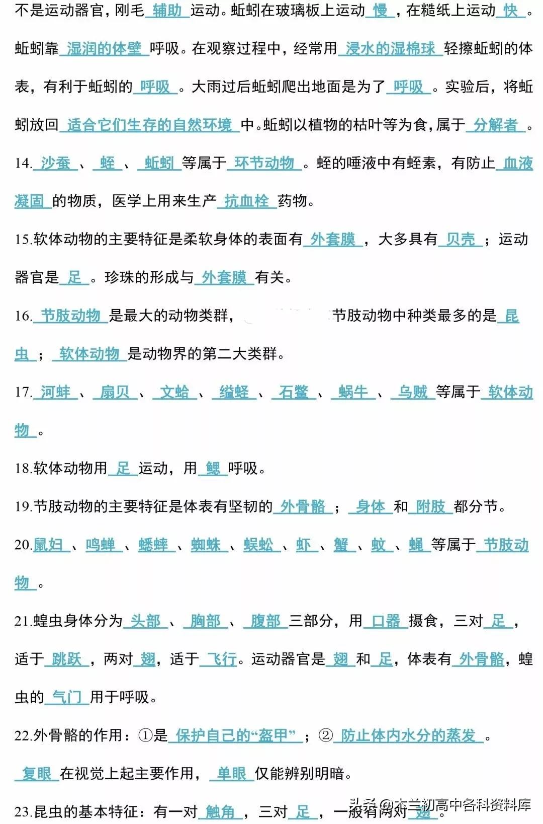 生物会考总复习知识要点,生物会考必背知识考点完整版