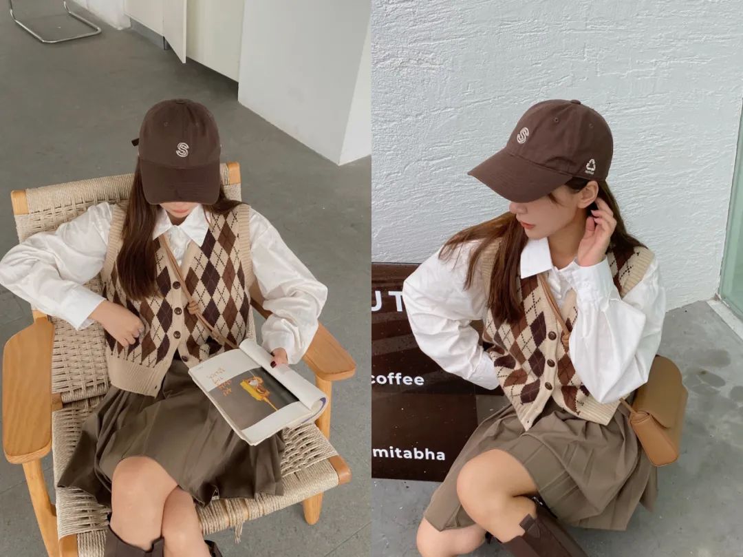 针织马甲棉麻衬衫,针织马甲衬衫下面怎么搭