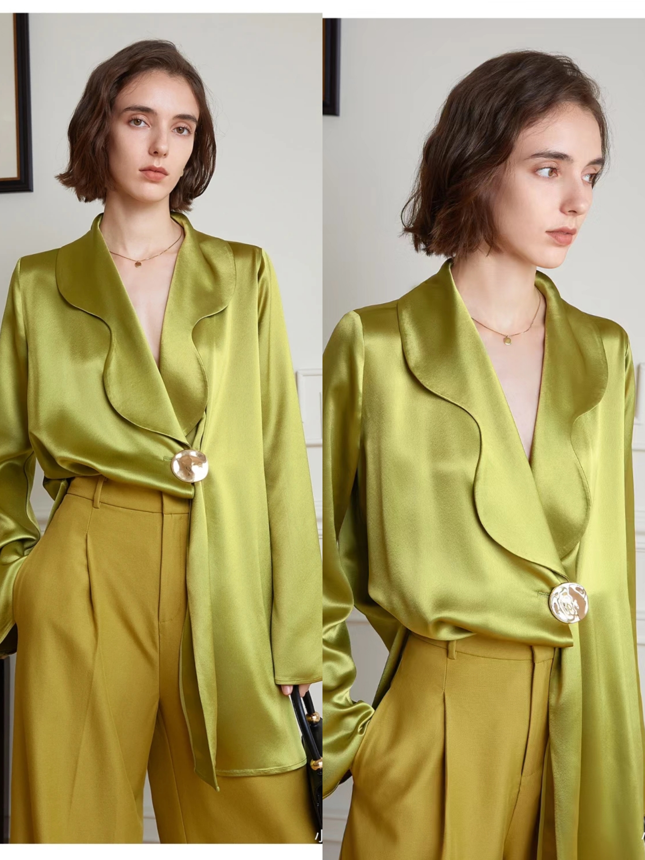 开春不要乱穿衣服,醋酸缎面春天连衣裙