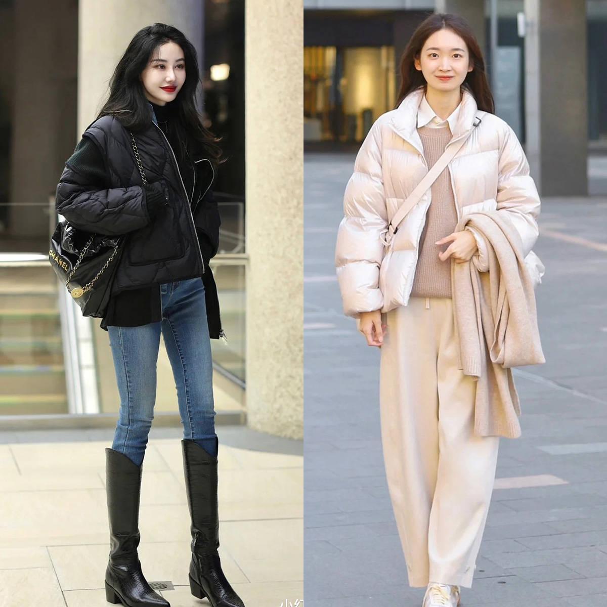 告别臃肿羽绒服穿搭技巧合集,黄绿色羽绒服太肥怎么搭配衣服