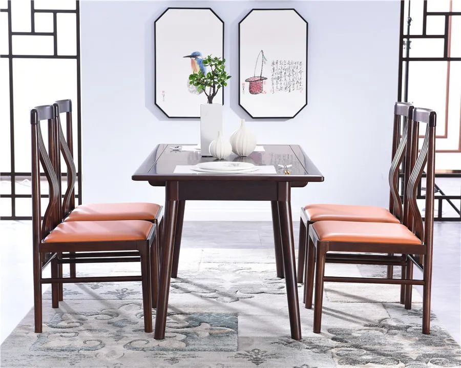 匠心全实木餐桌椅组合现代简约,实木餐桌椅高档奢华