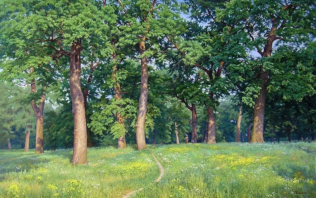 光影很强的油画风景,这油画太美了把光影画到了极致