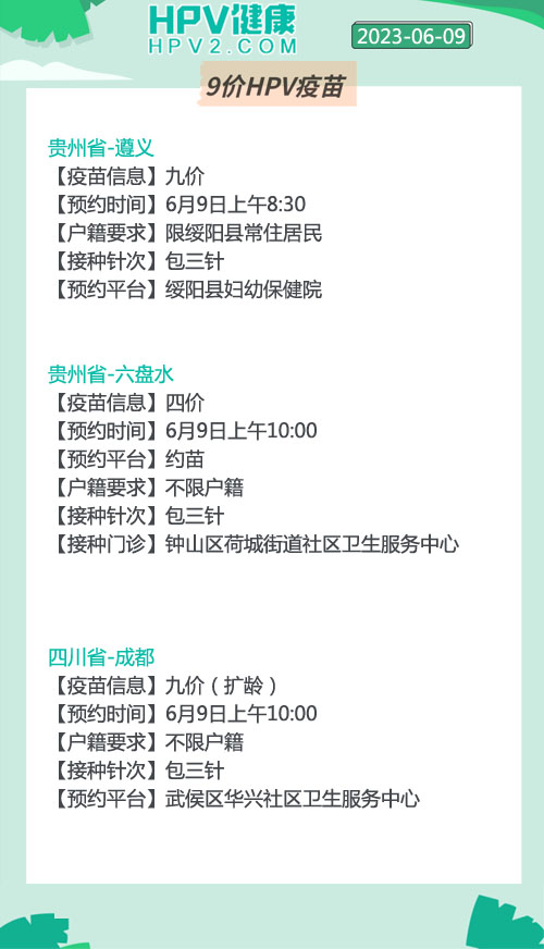 九价hpv疫苗将开放预约贵州,九价HPV疫苗3月8日摇号
