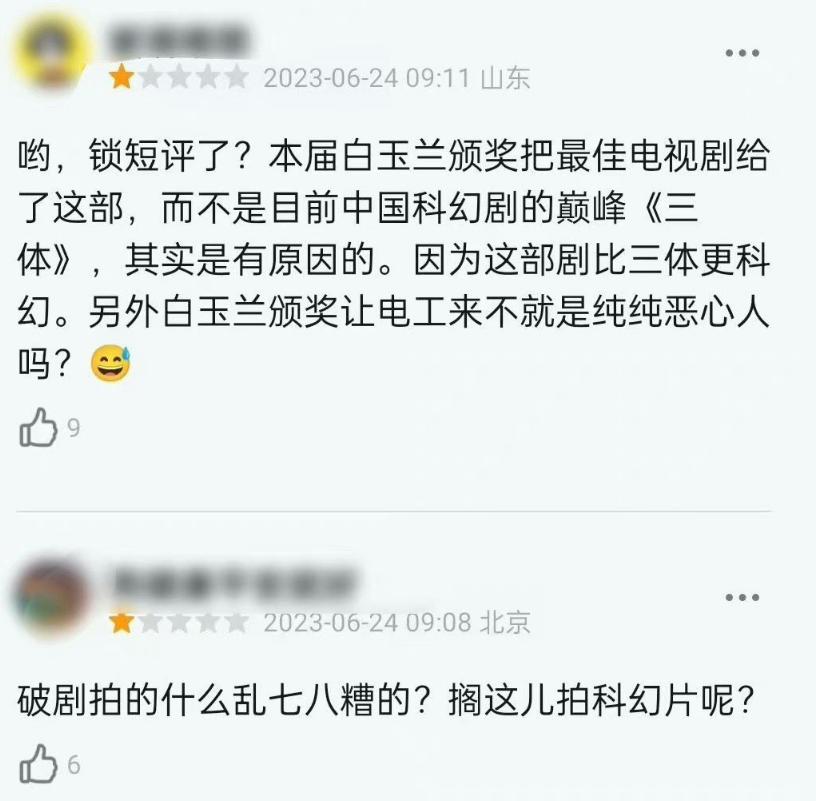 白玉兰风波升级!《县委大院》获奖后遭恶意评分,多名女星被波及