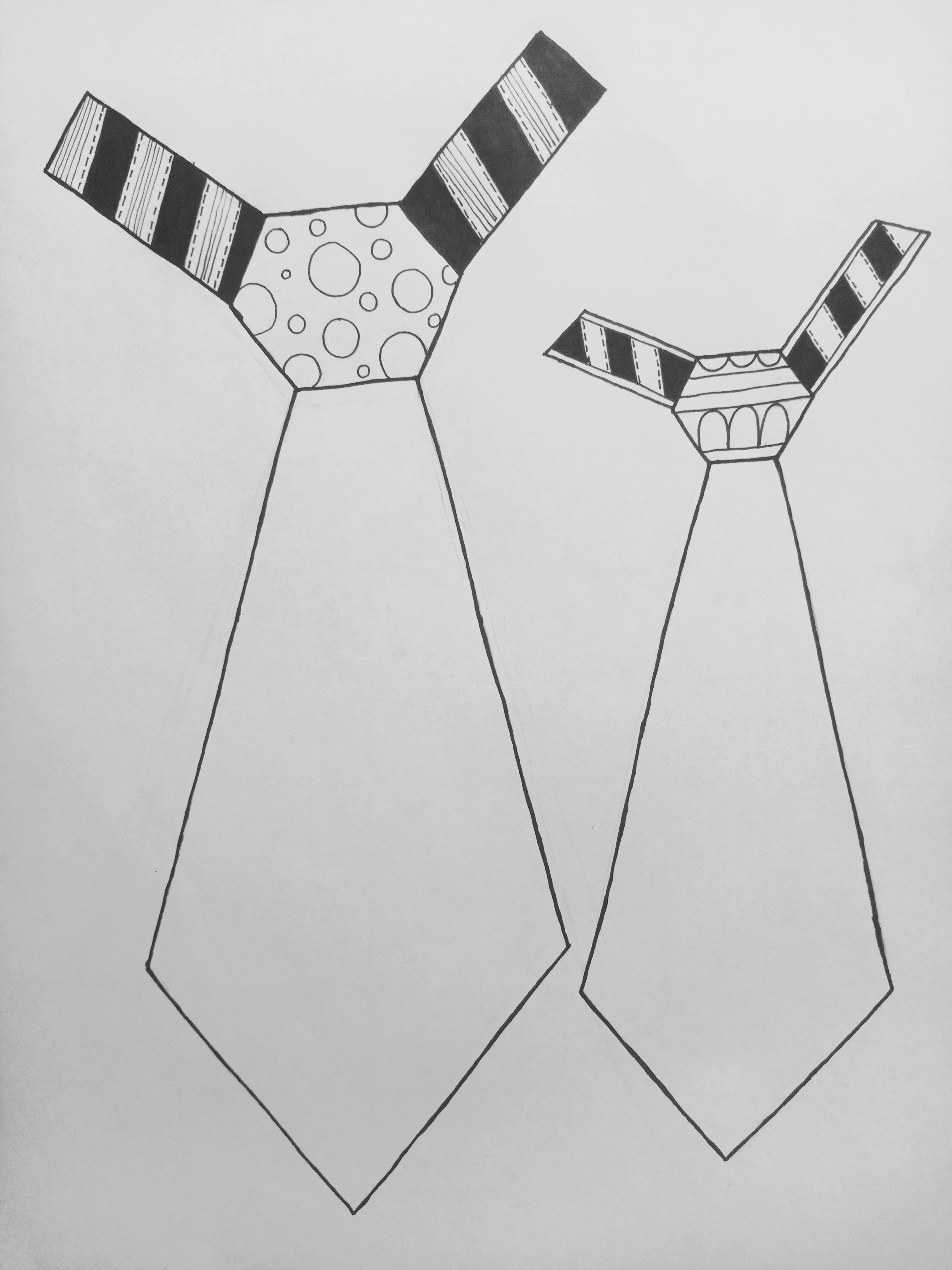 衬衣领带线描画,立体领带板绘怎么画